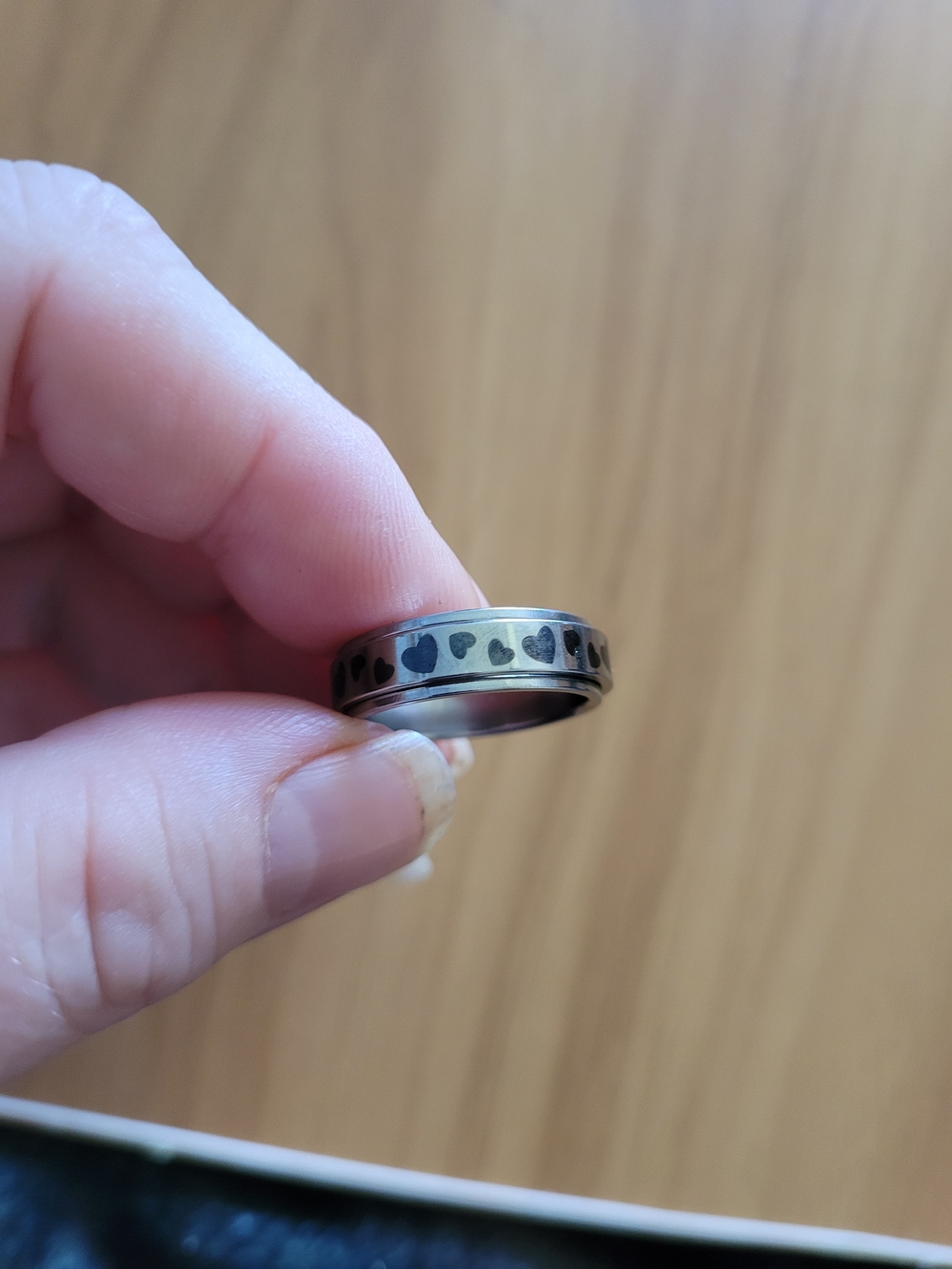 👻BUY 1 GET 1 FREE👻Heart Spinner Pattern Stainless Steel Ring — Black Hearts